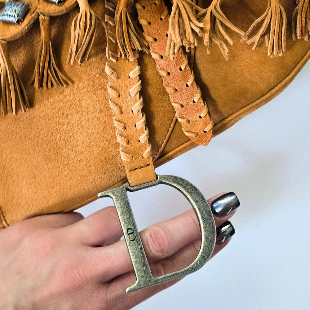 Dior Saddle Bag Limited Edition Studded Fur Trim - Picture 7 of 16